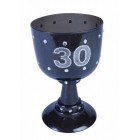 30th Birthday & Anniversary Black Goblet Cup